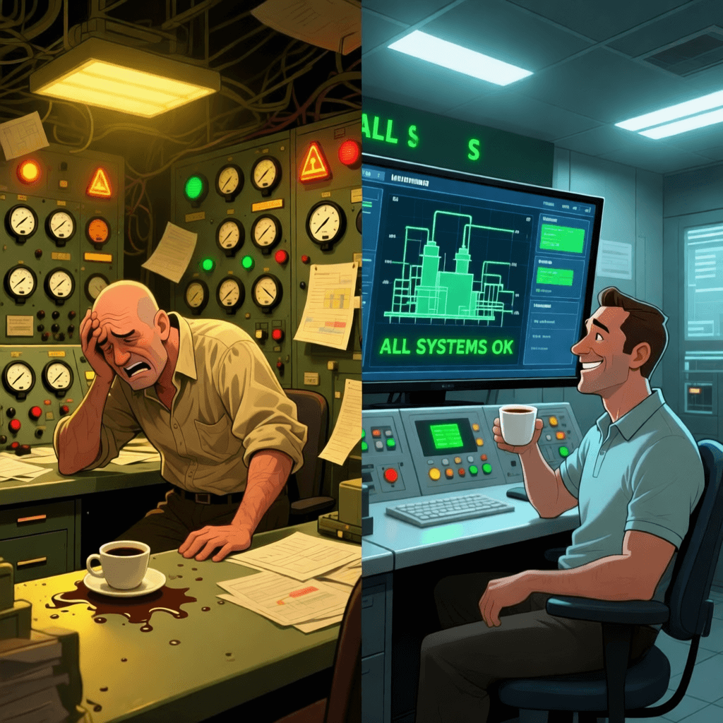 Сравнение ручного и автоматизированного управления: до и после внедрения АСУ ТП